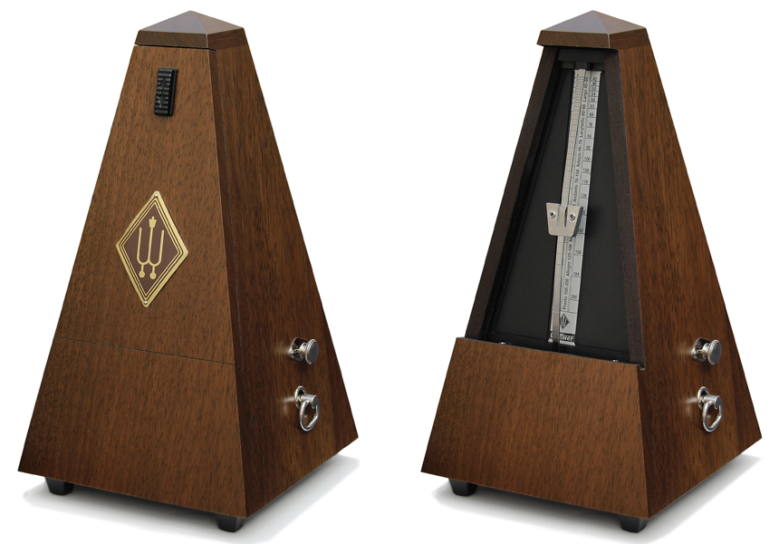 Wittner Metronome System Maelzel, wooden casing, genuine walnut, mat silk, with bell, No. 814m