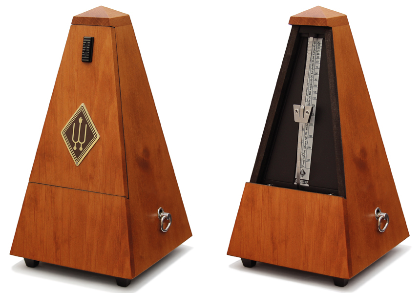 Wittner Metronome System Maelzel, wooden casing, cherry tree-coloured, mat silk, without bell, No. 801mk