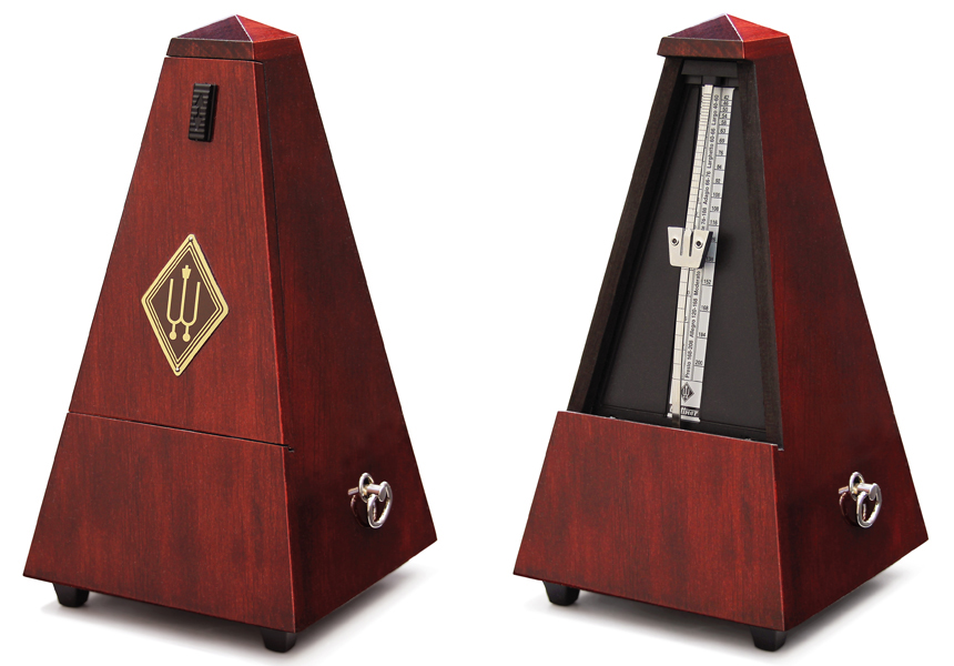 Wittner Metronome System Maelzel, wooden casing, mahogany-coloured, high gloss finish, without bell, No. 801