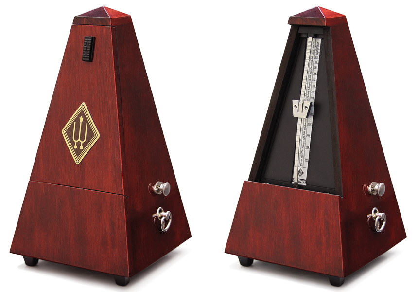 Wittner Metronome System Maelzel, wooden casing, mahogany-coloured, high gloss finish, with bell, No. 811