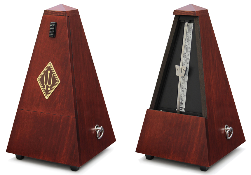 Wittner Metronome System Maelzel, wooden casing, mahogany-coloured, mat silk, without bell, No. 801m