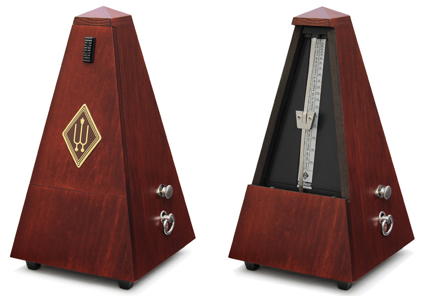 Wittner Metronome System Maelzel, wooden casing, mahogany-coloured, mat silk, with bell, No. 811m