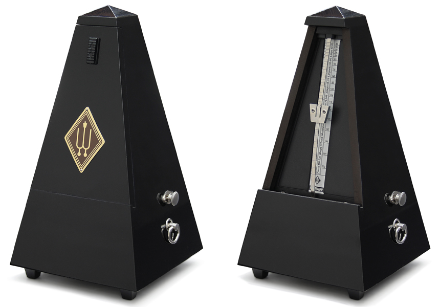 Wittner Metronome System Maelzel, wooden casing, black, high gloss finish, with bell, No. 816