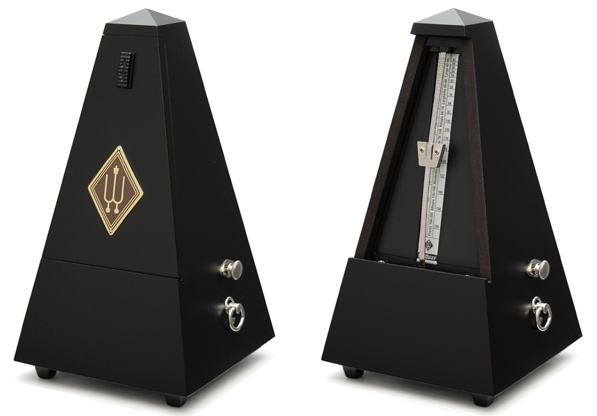 Wittner Metronome System Maelzel, wooden casing, black, mat silk, with bell, No. 816m