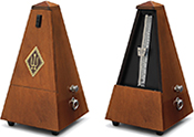 Wittner Metronome System Maelzel walnut-coloured, high gloss finish, with bell No. 813
